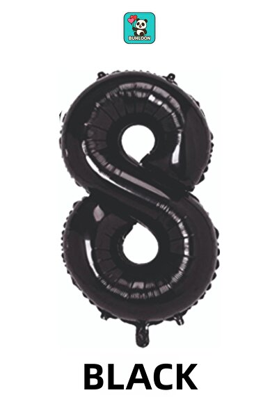 Bunloon Black Color 8 Number Foil Balloon 76 cm Birthday Party Decoration