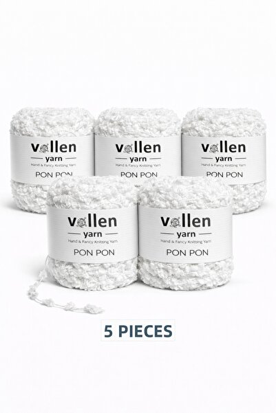 vollen yarn فولين يارن 5 قطع خيط مخملي 100 جرام 140 متر |   خيط بوم بوم للحيا...