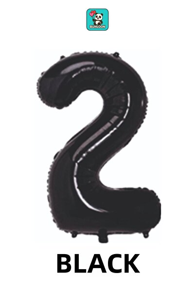 Bunloon Black Color 2 Number Foil Balloons 34 Inches (76 cm)