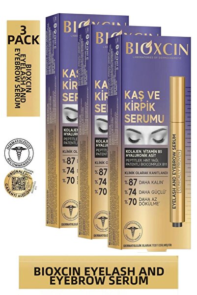 Bioxcin سيروم للحواجب والرموش يحتوي على الكولاجين وحمض الهيالورونيك 3 مل 3 قطع