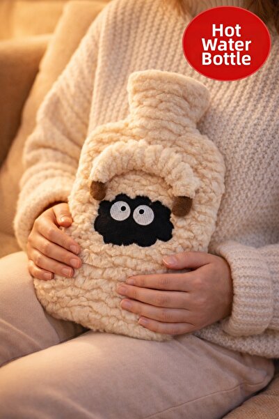 TOYFEST Plush Lamb Figured Hot Water Bag |   With Soft Cover, for Cold Days