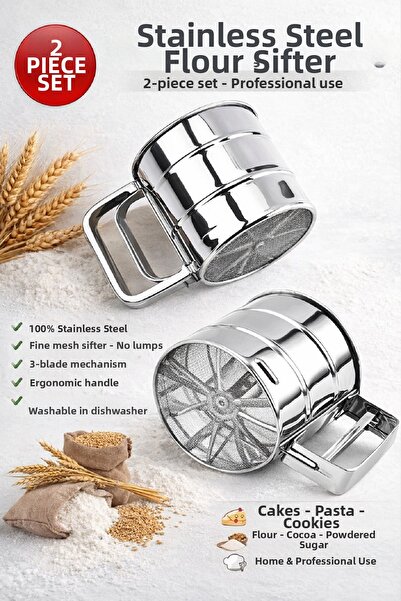 Berdina Home منخل دقيق يدوي للمطبخ، منخل سكر ودقيق، مطحنة فرز مسحوق الكاكاو، ...