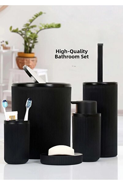 My Reality Fashion Μαύρο σετ μπάνιου 5 τεμαχίων για διακόσμηση μπάνιου Σετ πέ...