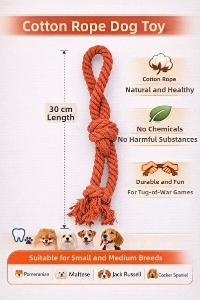 Eva & Wall-e Cotton Rope Dog Toy for Small Breeds |   Teeth Cleaner String Ch...