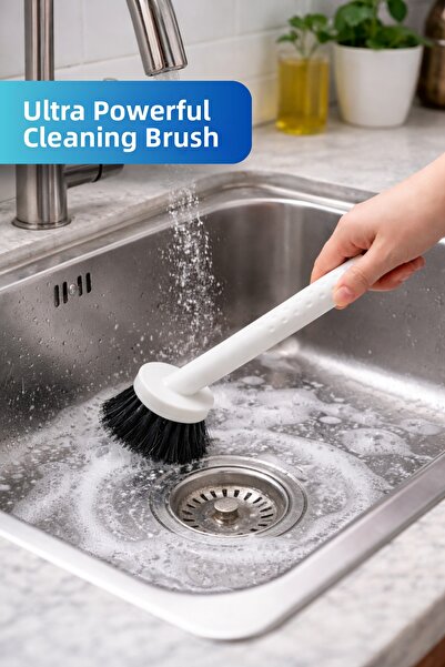 grimorlife Multi-Purpose Handle Kitchen Bathroom Cleaning Brush - Dish Cleani...