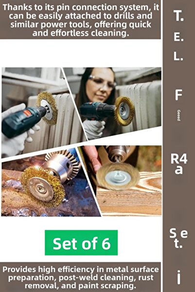 Wintoup مجموعة فرشاة سلكية مكونة من 6 دبابيس لإزالة الصدأ والزيت والأوساخ وال...