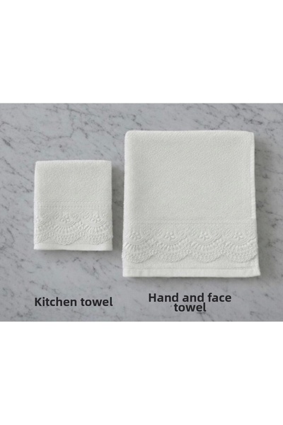 Casa Camelia Soft Textured Cotton 2-Piece Kitchen and Hand Face Towel Set