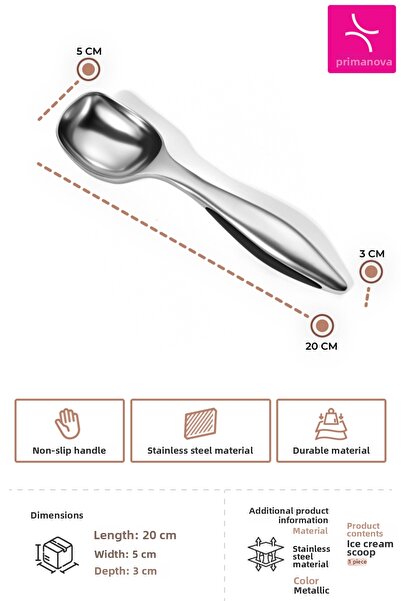 Prima Nova Ice Cream Scoop - Metallic