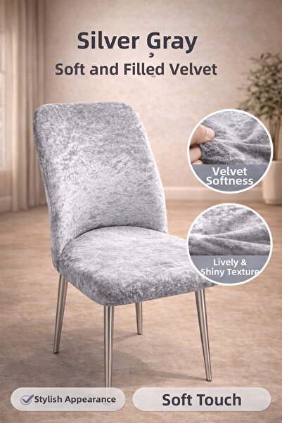 coverbox Velvet Large Oval Chair Cover |   Lycra, Washable, Stretchable and E...