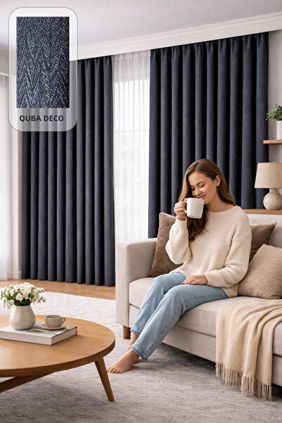 QUBA DECO ستارة جاكار فاخرة ذات ملمس متين على شكل جلد السمك لغرفة المعيشة وغر...