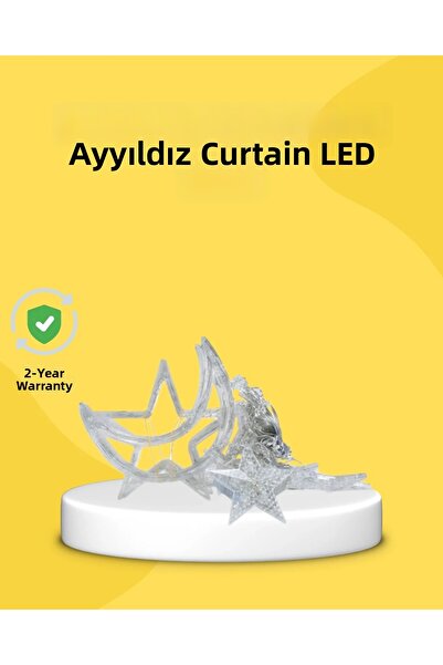Epilons 126 Led Star Moon Curtain Light, Plug-In Decorative Lighting