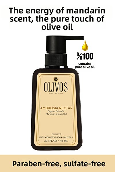 Olivos 100% Natural Tangerine and Olive Oil Bath and Shower Gel Dry Skin Mois...