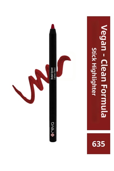 REVA قلم تحديد شفاه نباتي نظيف – قلم تحديد شفاه كريمي مكثف اللون كريمسون رقم:...