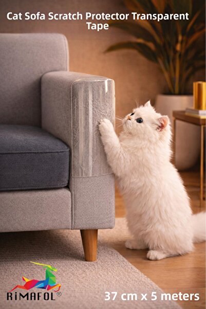 RİMAFOL Προστατευτικό για γρατζουνιές καναπέ γάτας Διαφανής αυτοκόλλητη ταινί...