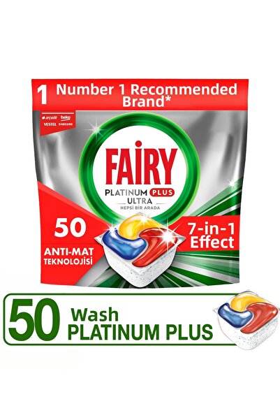 Fairy Platinum Plus 50 Wash Dishwasher Detergent Capsule Quick Thaw