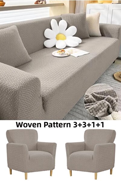 Hazineci Bey Husa scaunului elastic anti-alunecare 3 3 1 1 set Husa canapea e...