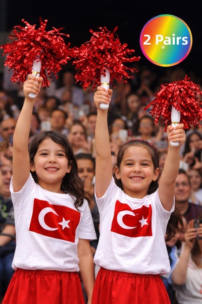 TOYFEST Ponpon Metallic Shiny Burgundy Cheerleading Stick Durable Lightweight...