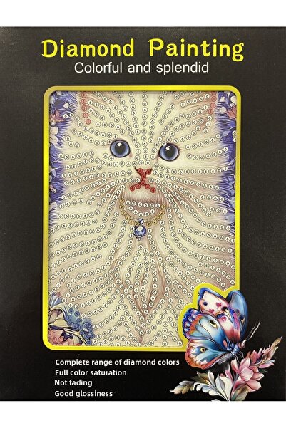 EleganTShoP 5D Beads Stick-on Tapestry Mozaic Painting Board 15*20 cm Home Cat