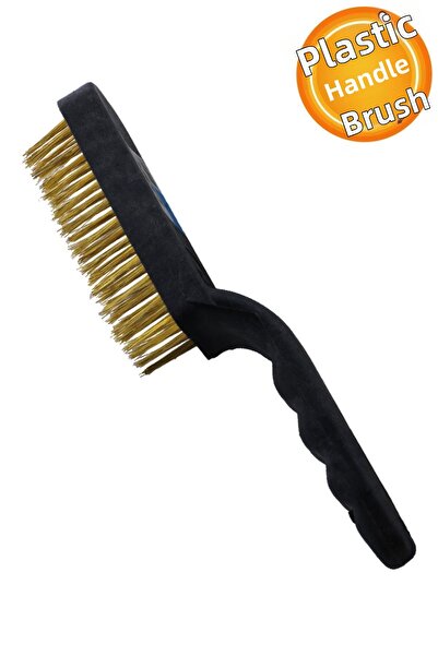 Badem10 Perie de sârmă cu mâner din plastic Dirt Pas Grătar Grătar Perie de c...