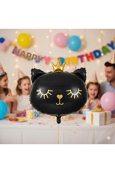 Grabo Balloons بالون من الفويل على شكل رأس قطة سوداء من جرابو مقاس 66 سم - با...