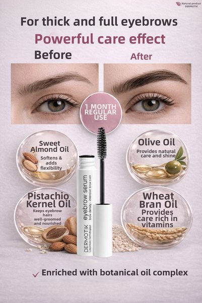 Dermotik Eyebrow Serum – Eyebrow Strengthening & Plumping Care Serum for Weak and Sparse Eyebrows 6.5ml