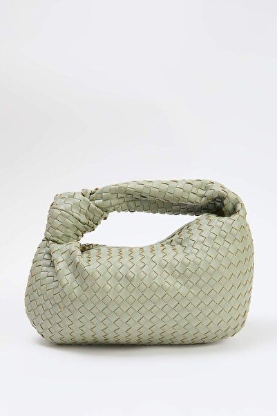 TRENDYOL SHOES Geantă de umăr mini pentru femei, cu detalii tricotate, Mint P...