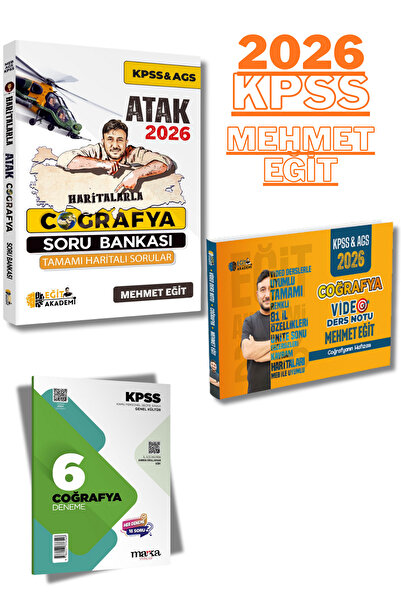 Eğit Akademi 2026 Kpss Haritalarla Atak Coğrafya Soru Bankası ve Video Ders N...