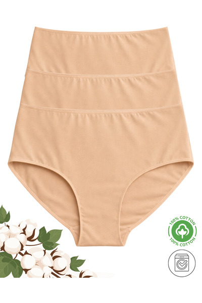 UN REAL 3-пакетні труси з високою талією для великих розмірів – з модальної б...