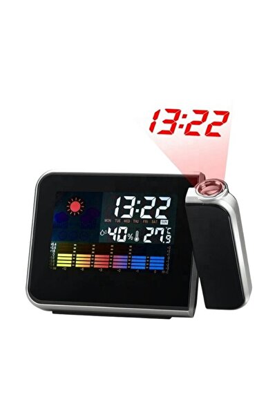 JEWELORA Stație meteo digitală multifuncțională cu ceas și proiector laser, N...