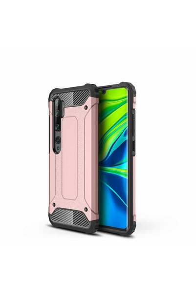 noktaks Mi Note 10 Lite uyumlu - Kılıf Çİft Katman Koruyucu Crash Military Ta...