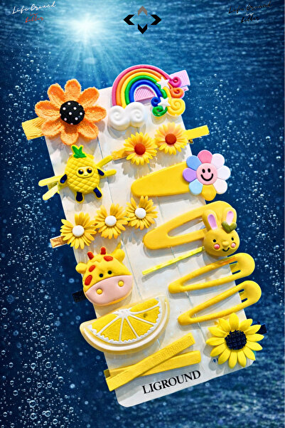 LİGROUND Set de agrafe de păr din silicon pentru fete, 14 bucăți, cu modele c...