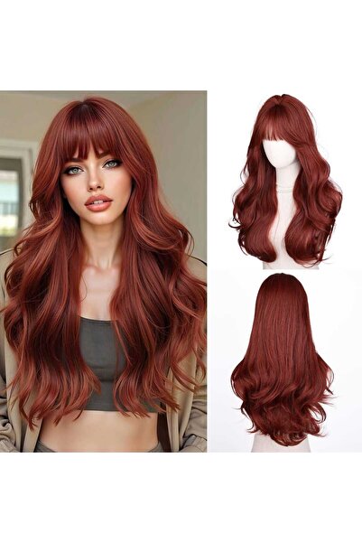 animis beauty Μακριά μπορντό περούκα, συνθετική ίνα με όψη, μακριά κυματιστά ...