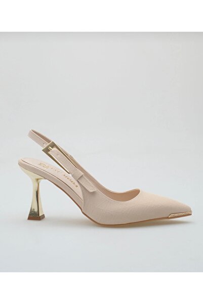 Alphus Serrace Women's Stylish Heeled Shoes with Open Back and Metal Buckle