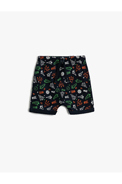 Koton Space Themed Printed Shorts Cotton