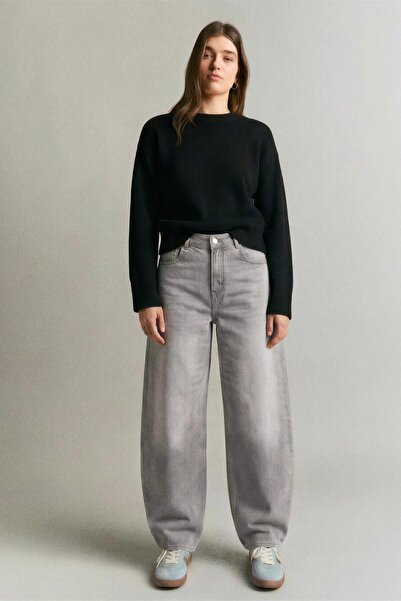 Bershka Yüksek bel barrel fit jean