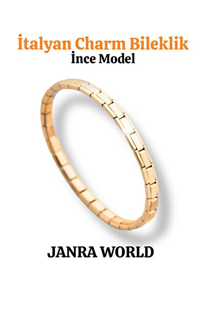 JANRA WORLD سوار إيطالي ساحر – ستانلس ستيل، يناسب أي معصم (موديل رفيع)