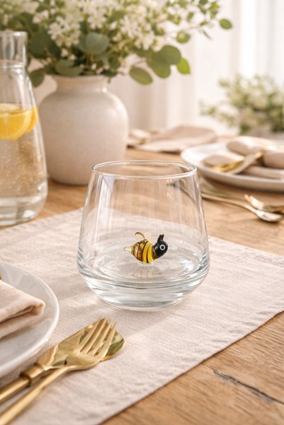 ADAMODART Honeybee Glass Figured Water Cup