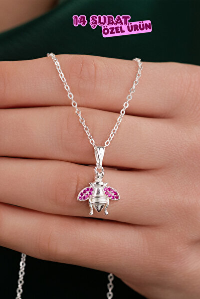 anadolusilver Balın Aşkı Arı Kolyesi | 925 Ayar Gümüş Kolye | Renk Seçenekli