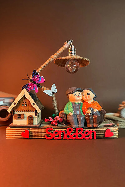 RİVRİVHEDİYELİK Dede & Nine Biblolu Süs Işıklı Evli Hediye Hediyelik Eşya Ahş...