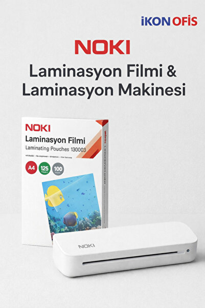 Noki Laminasyon Filmi 125 Micron A4 100'lü Paket + LAMİNASYON MAKİNESİ A4 LM-...