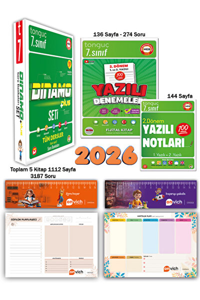 Tonguç Yayınları 7. Sınıf Dinamo Plus Tüm Dersler Soru Bankası - 2. Dönem Yaz...