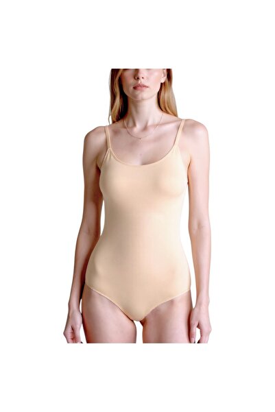 LUAN Women's tank top bodysuit, Classic panty, Beige