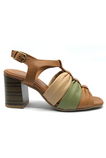 Venüs Barnard Genuine Leather Comfort Orthopedic Women's Sandals Taba