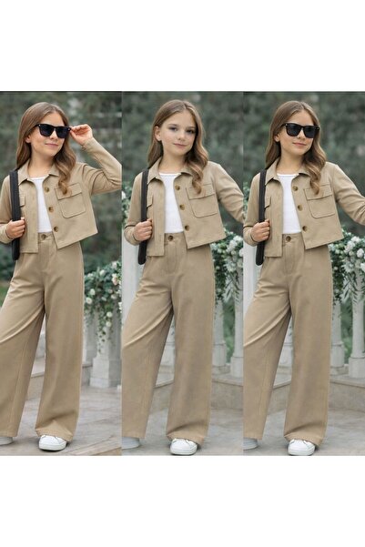 KOKOŞ BEBEK Set cămașă și jachetă pentru fetiță - 9/16 ani - 31406 (Mâneci lu...