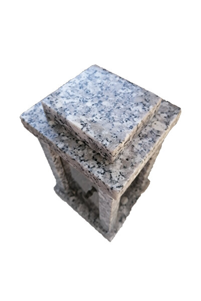 OEM Felinar din granit Silver, 13 x 14 x 23 cm