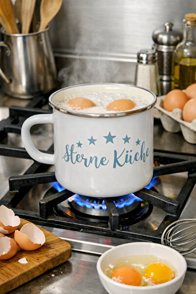 EBRULİEMAYE Sterne Enamel Milk Jug 1.5 Liters 15 cm Diameter Yogurt Milk Soup...