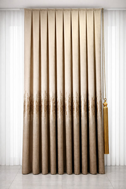 cemrela desing Panel Background Curtain Cappuccino (single Wing)
