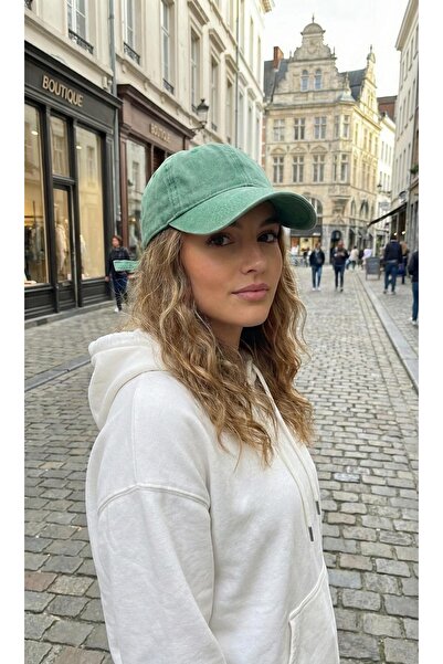 LAGRANZE Дамска ежедневна шапка с антични детайли, изпрана памучна, първоклас...