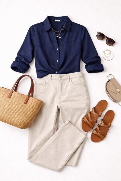 JADEWEAR Kadın Müslin Oversize Uzun Kollu Düğmeli Gömlek