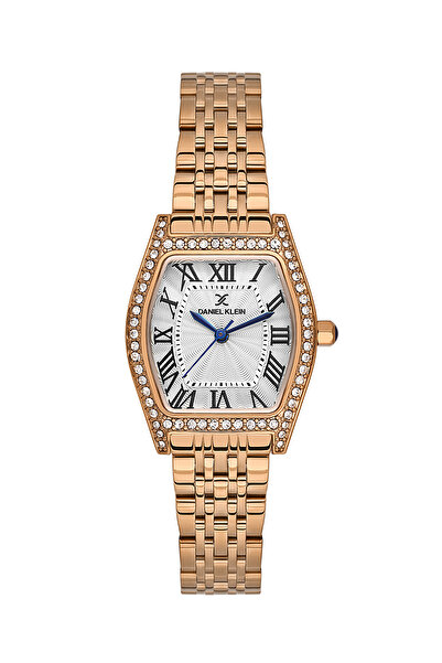 Daniel Klein ساعة نسائية فاخرة من الفولاذ المقاوم للصدأ بلون الذهب الوردي DK....